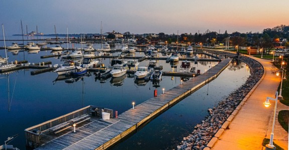 boats parked in harbor